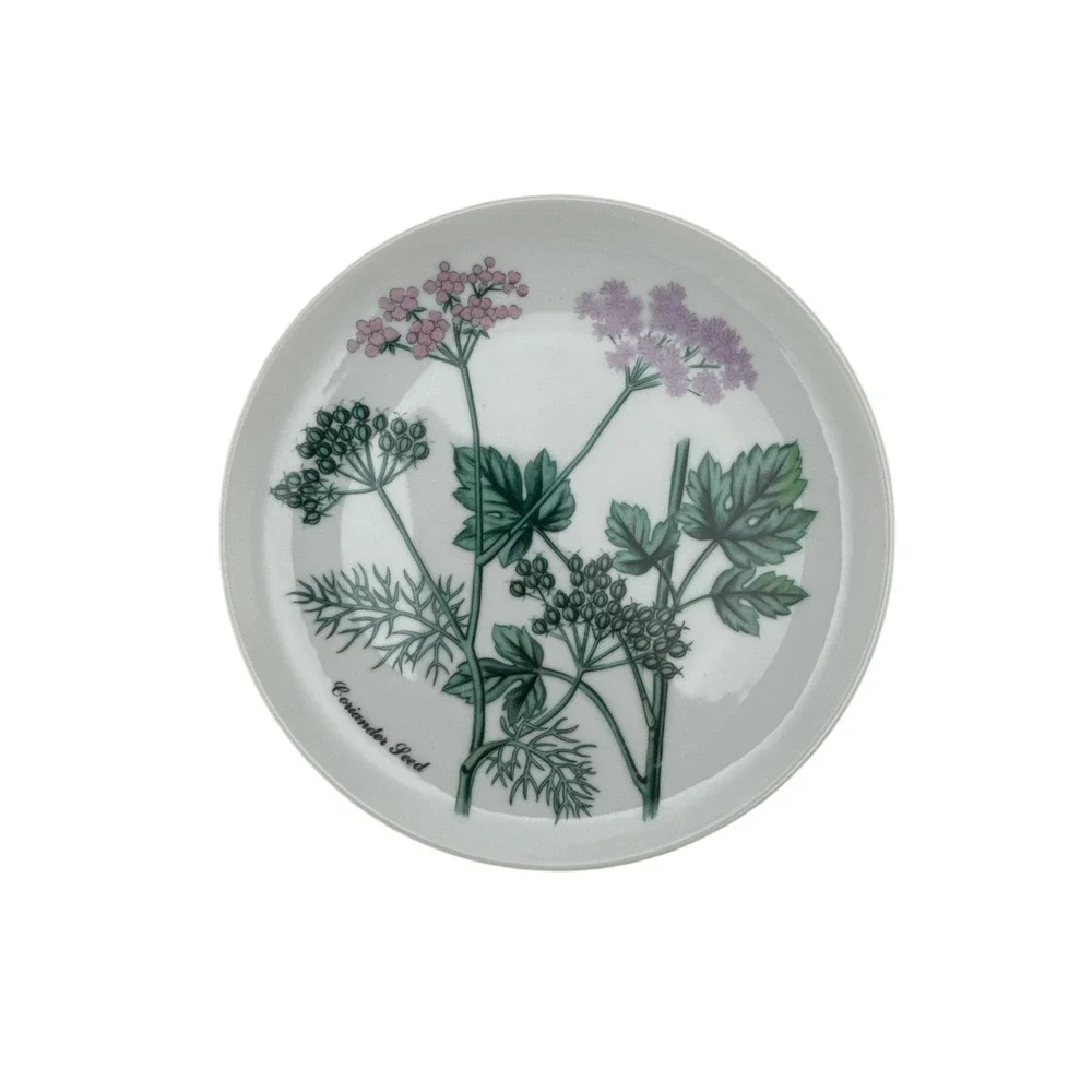 6 NEIMAN MARCUS HORCHOW BOTANICAL FLOWER HERB PLATES DESSERT SALAD